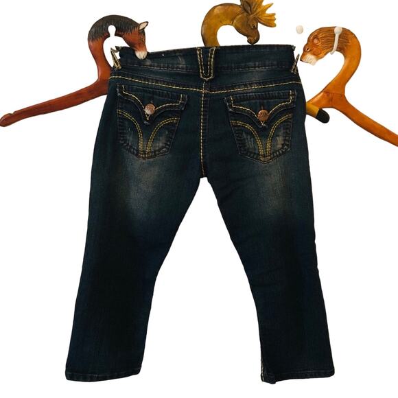 V.I.P. Distressed Cropped Denim Jeans-size 7/8 - Picture 1 of 7